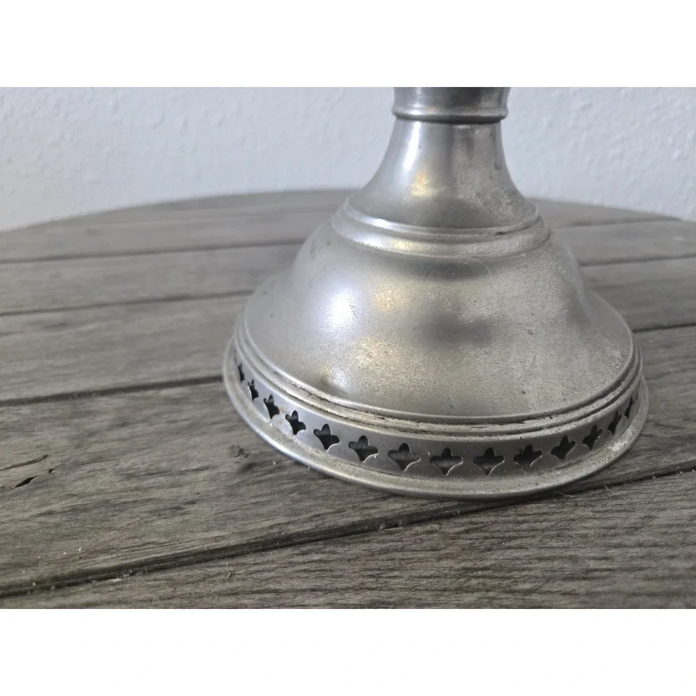 Antique 1900's Nickel Plated Oil Table Lamp Base Only